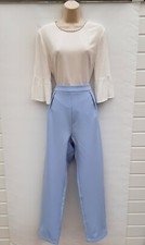 LADIES BLUE TROUSERS,STRIGHT/TAPERED,50'S,60'S,70'S,80'S RETRO STYLE,SIZE 16 APP