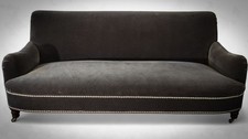 George Smith Jules Sofa 2 Seater with Fixed Seat Charcoal Grey Mohair Rrp £10500