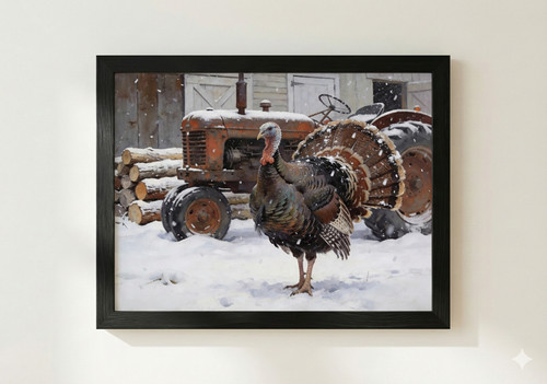 Turkey winter farm wall art - winter,
