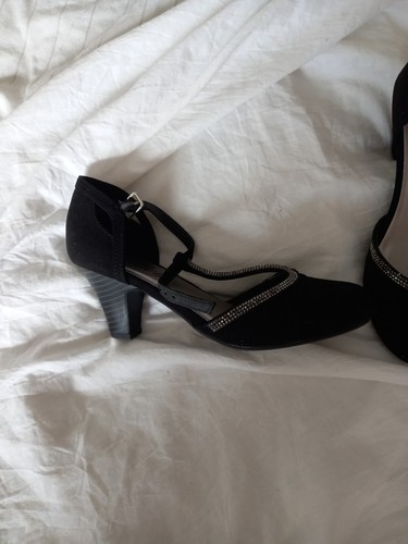Womens black sude evening - black,