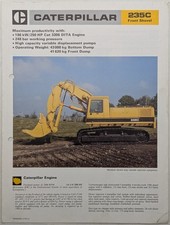 Original CAT Caterpillar 235C Front Shovel Brochure, 1988