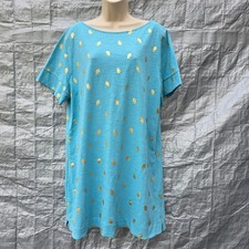 Boden Blue Gold Leaf Print