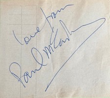 FAB PAUL McCARTNEY SIGNED AUTOGRAPH BOOK PAGE CIRCA 1980'S THE BEATLES
