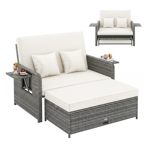 Wicker outdoor daybed with - outdoor,