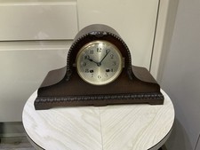  Mantel Clock Vintage Old Oak Veneer Key 34 X 11.5 X 30 Cm Untested 