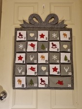 Large Fabric Pouch Pocket Goodies Reusable Hanging Christmas Advent Calendar