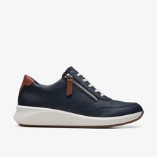 Clarks Womens Un Rio Zip Navy