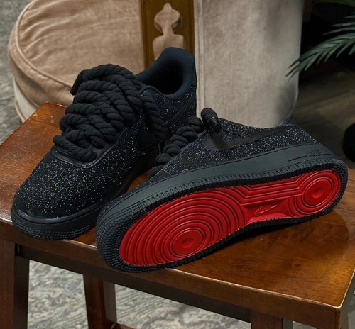 Black glitter custom air force - custom,