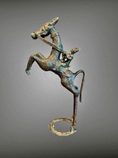 Early 20th Benín Cast Bronze Figure  of Warrior  on horse West Africa