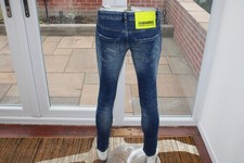 Mens Dsquared2 W32 L30 jeans Tapered Blue stretch Slim D2 32S Distressed