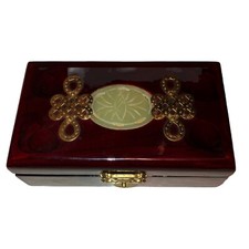 Jewelry Box Asian Wood Brass