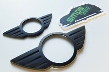 Mini Cooper S JCW R53 Matt Black badge covers GEN 1 - Front (smaller) & Rear