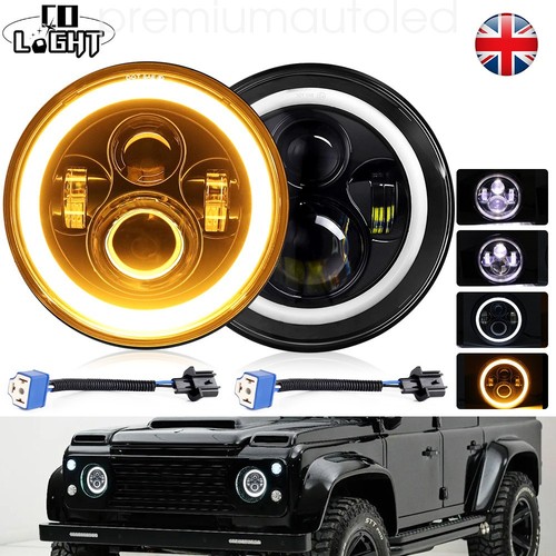 Pair led headlights halo - 7",