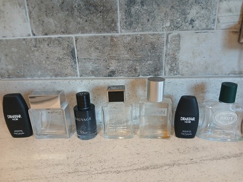 Empty aftershave bottles - empty,