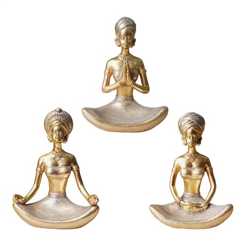Yoga lady ornament figurine - 1x,