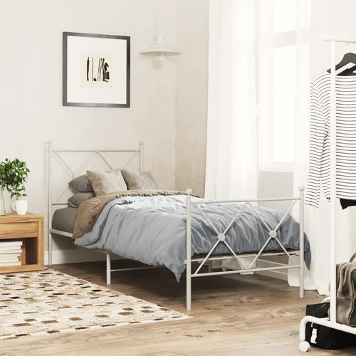 Walplus white metal bed - metal, frame