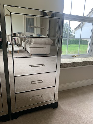 Mirror mirrored tallboy chest - mirrored,