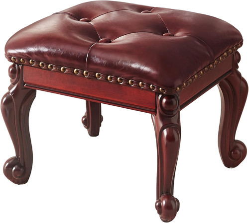 Vintage leather ottoman - vintage,