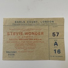 Stevie Wonder & Wonderlove 30 June 1984 Earls Court London Original Ticket