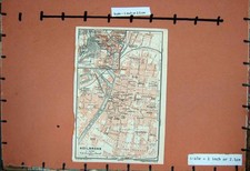Original Old Vintage Print Map 1929 Germany Street Plan Heilbronn Weinsberg