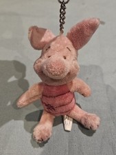 Disney Winnie The Pooh Piglet Plush Keyring with Metal Lever Clip GC