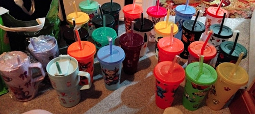 Have cups with lids - with,