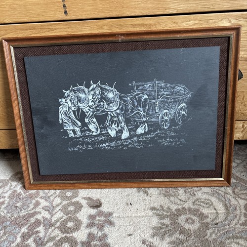 Vintage framed welsh slate - welsh,