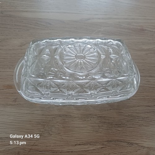 Vintage pressed glass butter - vintage,