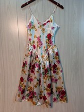 Victoria's Secret Gold Label Vintage Slip Cami Dress Cream Floral Nightie Size S