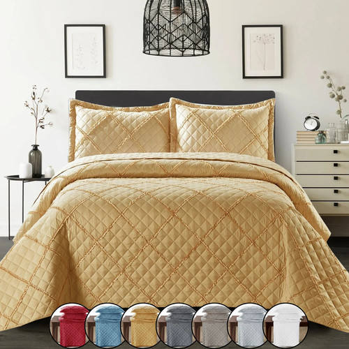 Quilted bedspread piece - quilted,