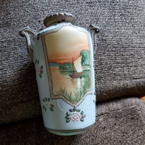 Nippon small hand painted vase - small,