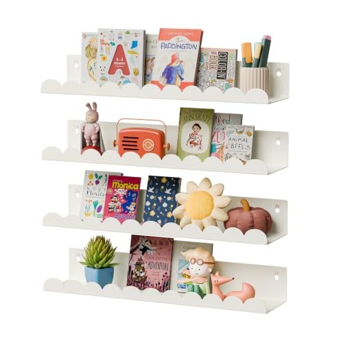 Nursery book shelves kids wall - nursery,
