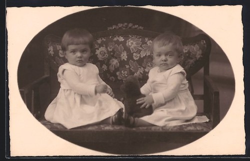 Photo postcard two small - two,
