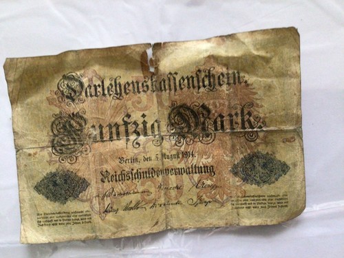 Original 1914 german mark note - mark,