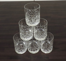 6 Lead Crystal Whiskey Glasses, Cut Crystal Tumblers 6 Pc Set