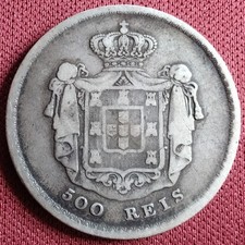 1859 PORTUGAL 500 REIS SILVER