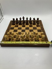 Chess Set And Wooden Board Staunton Boardgame Rare
