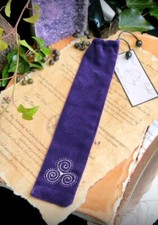 Handmade PURPLE VELVET WAND BAG wicca pagan Witchcraft Triskele  