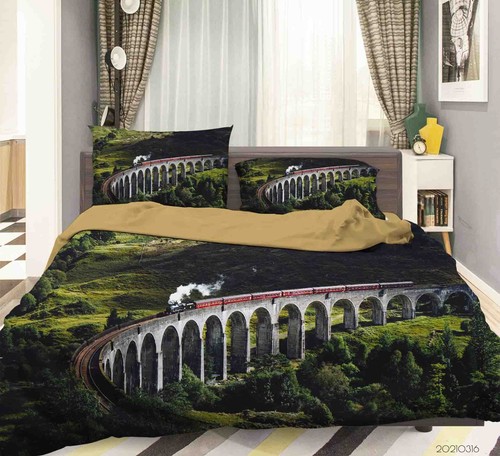 Bridge train quilt - 3d,