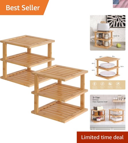 Natural bamboo tier corner - 3,