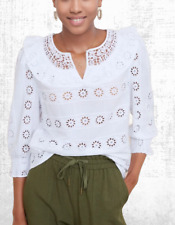 Ex WYSE Women’s Long Sleeve Romee Broderie Blouse in White RRP £165 (Defect)