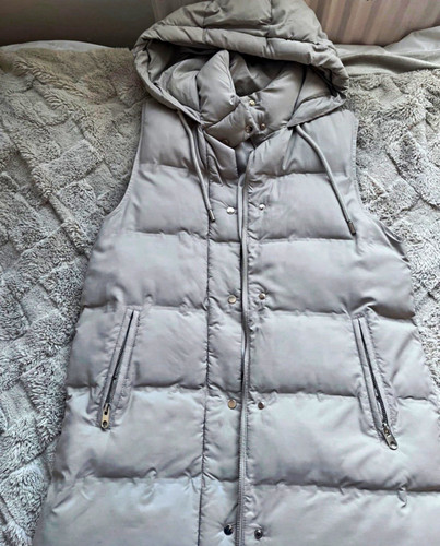 Zara beige hooded long puffer - beige,