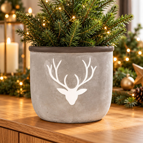 Cement stag head - stag,