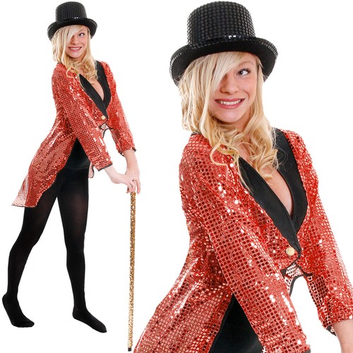 Red sequin tailcoat unisex - sequin,