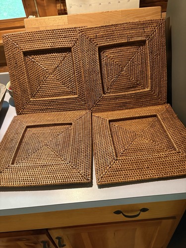 Rattan wicker square plate - wicker,