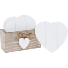 WHITE HEART COASTERS SET OF