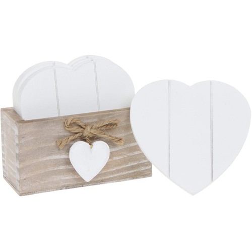 White heart coasters - coasters, of