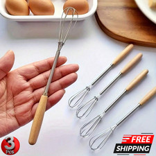 3x Mini Whisk with Wooden
