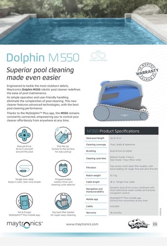 Maytronics dolphin m550 - maytronics,