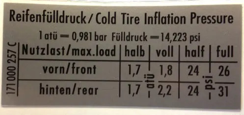 Sticker tyre pressure - sticker,